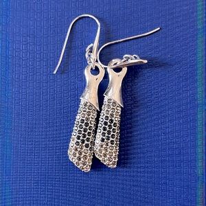 Swarovski blue clear crystal pave chandelier earrings